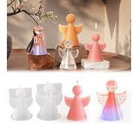 QIUMING Stampi per Candela a Forma di Angelo Angeli Angelo 3D Stampo per Candele Fai Da Te Stampo per candele angelo 3D Angelo Stampo per Candele per Candele Profumate,Artigianato (angelo)