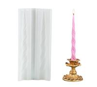 QIUMING Stampo per candele a spirale 3D spirale stampi in silicone per candele fai da te Torcere lo stampo per candele Facile da rilasciare per Natale cena San Valentino decorazione (Bianco)