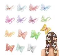 QIUMING toppe da ricamo a forma di farfalla Applicazioni in Pizzo di Organza Farfalla Doppio Strato Farfalla Toppe Ricamate per lavori fai da te, vestiti accessori per capelli (colori misti)
