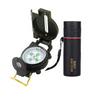 Qiundar Bussola Escursionismo - Bussola Militare Professionale e Telescopio per Campeggio/Geologia/Escursionismo