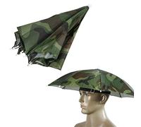 QIUNI 2 colori ombrello cappello parapluie ombrellone parasole campeggio escursionismo pesca ombrello festival all'aperto Brolly ombrellone, Verde militare