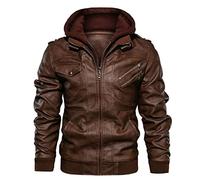QIUNI Nuove giacche di pelle da uomo autunno casual giacca moto biker cappotti in pelle abbigliamento