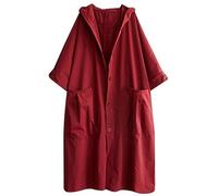QIUNI Primavera Autunno Trench Cappotto Donna Monopetto Mid-Long Donne Trench Cappotto Khaki Giacca a Vento Tasca Femmina