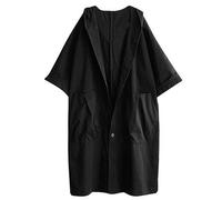 QIUNI Primavera Autunno Trench Cappotto Donna Monopetto Mid-Long Donne Trench Cappotto Khaki Giacca a Vento Tasca Femmina