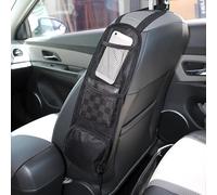 QIUPFGUT Laterale per Seggiolino Auto, Organizer Laterale Sedile Auto, Borsa Portaoggetti Da Appendere Al Sedile Anteriore, Tasca a Rete Per Auto, Nero