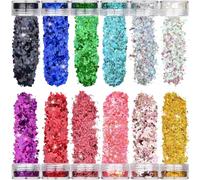 QIURUYUE Glitter viso, 60 ml, body glitter per il corpo, glitter per il corpo, set di paillettes per il viso, le unghie, gli occhi, masquerade partito, glitter fai da te