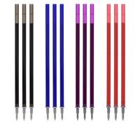 QIURUYUE Refill per penna gel cancellabile, Compatibili con Legami, [ 3 blu, 3 nere, 3 rosse, 3 viola], Punta della Penna 0,7 mm, Altezza 13cm, Ricarica Roller in Gel