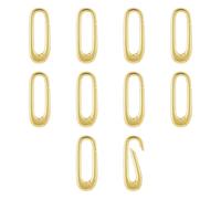 QIUTIMIY 10 pezzi Fermagli ovali placcati oro 18 carati,connettori per collane e bracciali per accessori di gioielleria,oro-（17.9 * 7 * 2.7mm）