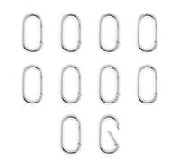 QIUTIMIY 10 pezzi Fermagli ovali placcati oro 18 carati,connettori per collane e bracciali per accessori di gioielleria,argento-（14 * 7.8 * 2.2mm）