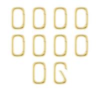 QIUTIMIY 10 pezzi Fermagli ovali placcati oro 18 carati,connettori per collane e bracciali per accessori di gioielleria,oro-（19.2 * 11.4 * 3.5mm）