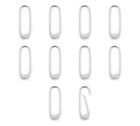 QIUTIMIY 10 pezzi Fermagli ovali placcati oro 18 carati,connettori per collane e bracciali per accessori di gioielleria,argento-（17.9 * 7 * 2.7mm）