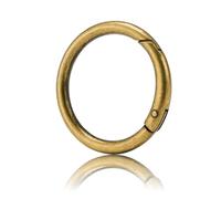 QIUTIMIY 15 Pezzi Scatto Molla Rotonda, O-Ring a Molla, Rotondi Con Moschettone A Scatto Per Portachiavi Adatto per la produzione artigianale di borse, portachiavi,portafogli(Brushed Brass,32mm)