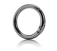 QIUTIMIY 15 Pezzi Scatto Molla Rotonda, O-Ring a Molla, Rotondi Con Moschettone A Scatto Per Portachiavi Adatto per la produzione artigianale di borse, portachiavi, borse, portafogli(Gunmetal,25mm)