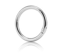 QIUTIMIY 15 Pezzi Scatto Molla Rotonda, O-Ring a Molla, Rotondi Con Moschettone A Scatto Per Portachiavi Adatto per la produzione artigianale di borse, portachiavi, borse, portafogli(Silver,25mm)