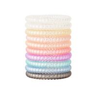 QIUTIMIY Elastici per capelli a spirale per coda di cavallo spessa, da donna, senza pieghe, con spirale in plastica (sottile e colorato)