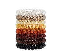 QIUTIMIY Elastici per capelli a spirale per coda di cavallo spessa, da donna, senza pieghe, con spirale in plastica (stile colorato 1)