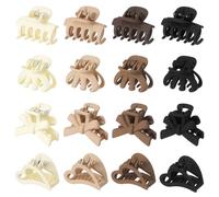QIUTIMIY Piccoli fermagli per capelli per ragazze, 16 pezzi, 4 stili, colorati, opachi, mini fermagli per capelli da donna, per capelli sottili/spessi (16 pezzi, stile 3)