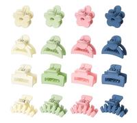 QIUTIMIY Piccoli fermagli per capelli per ragazze, 16 pezzi, 4 stili, colorati, opachi, mini fermagli per capelli da donna, per capelli sottili/spessi (16 pezzi, stile 1)
