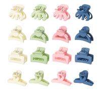 QIUTIMIY Piccoli fermagli per capelli per ragazze, 16 pezzi, 4 stili, colorati, opachi, mini fermagli per capelli da donna, per capelli sottili/spessi (16 pezzi, stile 2)