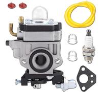 Qiuwanzia Carburatore 11 mm 22 cc 26 cc 33 cc 34 cc 36 cc per motori a 2 tempi per tagliasiepi, decespugliatori, motoseghe. Ricambi con candela, guarnizione del tubo del carburante.