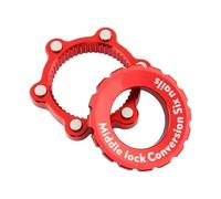 QIUYMGFG Bici Centerlock A Adattatore A 6 Fori Mozzo per Mountain Bike Conversione Blocco Centrale Rotore del Freno A Disco A 6 Bulloni Ciclismo(Type 1 Red)