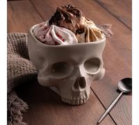QIUYU2024 Ciotola a Forma di Teschio per Mangiare, Ciotola in Ceramica a Forma di Teschio per Cereali, Pasta e Gelato, Decorazione da Tavolo Gotica a Forma di Testa di Scheletro per Halloween,S
