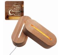 Qivine 2 Pezzi Base Luminosa a LED in Legno, Base a LED Illuminata in Legno con USB, Base Espositiva a LED, per Piastra in Acrilico, Cristallo, Resina, 7 Colori