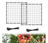 Qivine 2 Pezzi Rete per Piante Rampicanti 120x120cm, Sostegno per Piante Rampicanti Con 8 Ganci, Elastica Grow Graticcio di Protezione per Orto Cetrioli, Verdure, Frutta, Fiore