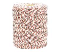 Qivine 200m Filo Per Recinto Elettrico, Recinti Elettrici in Acciaio Inox con 6 Fili Conduttori, Alta Conduttività Recinzioni Elettrificate per Azienda agricola, Animali, Mucche (Rosso Bianco 200m)