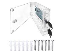 Qivine Catola di Protezione del Termostato Bloccabile, Scatola di Protezione del Termostato in Acrilico Trasparente, Copertura di Protezione Montata a Parete, per Uffici e Aule (18,5 * 12 * 5,7cm)