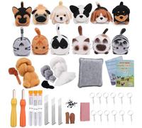 Qivine Confezione da 12 kit per infeltrimento ad ago, kit per principianti per adulti, kit di aghi da punzonatura con feltrino e aghi per infeltrimento, lana per infeltrimento e strumenti per