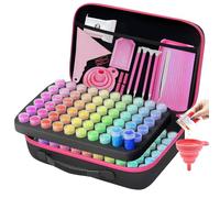 Qivine Diamond Painting Kit Completo, 120 Slots Diamond Painting Accessori, Kit Pittura Diamante con Custodia per Il Trasporto, per Fai da Te, Unghie, Gioielli, Artigianato d'Arte e Punto Croce