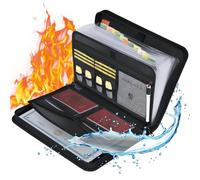 Qivine Grande Capacità Pochette Anti Feu, Vetro Siliconato Dossier Rangement Documents avec 13 Compartiments, Portable Impermeabile Administratif Pochette Ignifuge, Facile Da Trovare