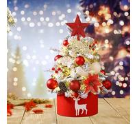 Qivine Mini Sapin de Noel Con Luci a LED 45cm Sapin Noel Artificiel Decorazione Natalizia da Tavolo Alimentato a Batteria Per Portico Camino Decorazioni Per Feste