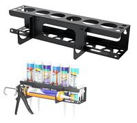 Qivine Supporto per Tubo Sigillante, Porta Bombolette Spray con 6 Fori, Portabottiglie da Parete in Metallo, Organizzatore per Spazi di Lavoro per Garage, Officina, Casa 41x8.5x8.5cm (1PCS)