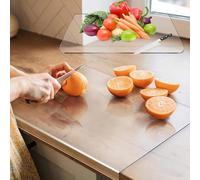 Qivine Tagliere Acrilico con Bordo di Arresto, 45 x 60 cm Tagliere da Cucina Trasparente, Taglieri Cucina Lavabile e Riutilizzabile, per Proteggere il Piano di Lavoro, Adatto per Verdure e Frutta