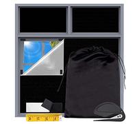 Qivine Tende Oscuranti per Interni, Tenda Oscurante con 12 Nastro a Strappo, Portatile Telo Oscurante Finestra Senza Forare con Rivestimento Isolamento Termico, per Ufficio Studio Auto (91 * 183cm)