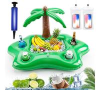 Qivra Portabevande gonfiabile, galleggiante, con 2 custodie protettive per cellulare e 1 pompa ad aria, portabevande gonfiabile, per piscina, feste, piscina, divertimento in acqua, spiaggia, festa a