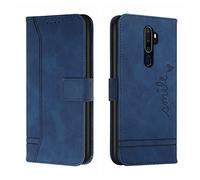 QIWEIQING Compatibile con Custodia OPPO A5 2020, Cover OPPO A9 2020, Flip Custodia Portafoglio Libro Pelle PU con Porta Carte e Funzione Supporto per OPPO A5 2020 / A9 2020 Blue HX