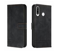 QIWEIQING Compatibili con Custodia Huawei P30 Lite, Cover a Libro Huawei P30 Lite, Custodia in Pelle Huawei P30 Lite Magnetica Cover per Huawei P30 Lite Black HX