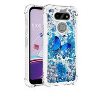 QIWEIQING Compatibili con Custodia per Samsung Galaxy Note 9,Glitter Custodia TPU Silicone Protettivo Morbido Brillantini Quicksand Cover per Samsung Galaxy Note 9 Blue Butterfly YB