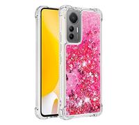 QIWEIQING Compatibili con Custodia per Xiaomi Mi 12 Lite, Glitter Custodia TPU Silicone Protettivo Morbido Brillantini Quicksand Cover per Xiaomi Mi 12 Lite.Pink YBL