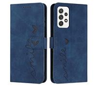 QIWEIQING Compatibili con Custodia Samsung Galaxy A33 5G, Cover Samsung A33 5G, Flip Custodia Portafoglio Libro Pelle PU con Porta Carte e Funzione Supporto per Galaxy A33 5G. Love Blue YX1