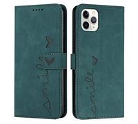 QIWEIQING Compatibili con iPhone 13 Pro Custodia, Libro Pelle PU e TPU Silicone con Chiusura Magnetica Portafoglio Libretto Bumper Case per iPhone 13 Pro. Love Green YX1