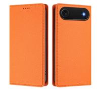 QIWEIQING Compatibili con iPhone 17 Air Custodia, Libro Pelle PU e TPU Silicone con Chiusura Magnetica Portafoglio Libretto Bumper Custodia Case per iPhone 17 Air. Arancione YBZ