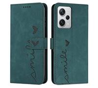QIWEIQING Compatibili con Redmi Note 12 Pro Plus 5G Custodia, Libro Pelle PU e TPU Silicone con Chiusura Magnetica Portafoglio Libretto Bumper Case per Redmi Note 12 Pro+ 5G. Love Green YX1