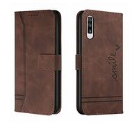 QIWEIQING Compatibili con Samsung A50 Flip Cover Custodia, Libro Pelle PU con Funzione Supporto Chiusura Magnetica Portafoglio Libretto Bumper Case per Galaxy A30S / A50S Brown HX