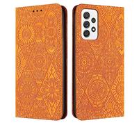 QIWEIQING Compatibili con Samsung Galaxy A32 4G Custodia Libro Pelle PU e TPU Silicone con Chiusura Magnetica Portafoglio Libretto Bumper Case per Samsung Galaxy A32 4G. Giallo XCF