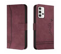 QIWEIQING Compatibili con Samsung Galaxy A32 4G Custodia Libro Pelle PU e TPU Silicone con Chiusura Magnetica Portafoglio Libretto Bumper Case per Samsung Galaxy A32 4G Red wine HX