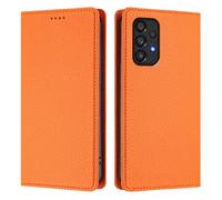 QIWEIQING Compatibili con Samsung Galaxy A33 5G Custodia, Libro Pelle PU e TPU Silicone con Chiusura Magnetica Portafoglio Libretto Bumper Custodia Case per Samsung A33 5G. Arancione YBZ